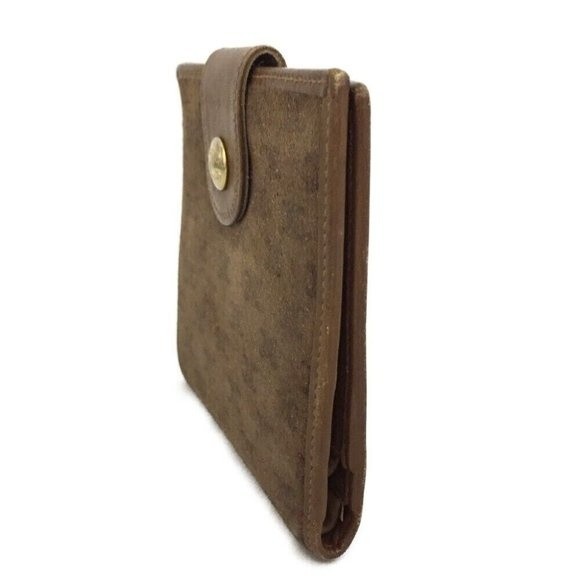 Celine Macadam Brown Suede Leather Bifold Wallet EUC - Picture 3 of 8